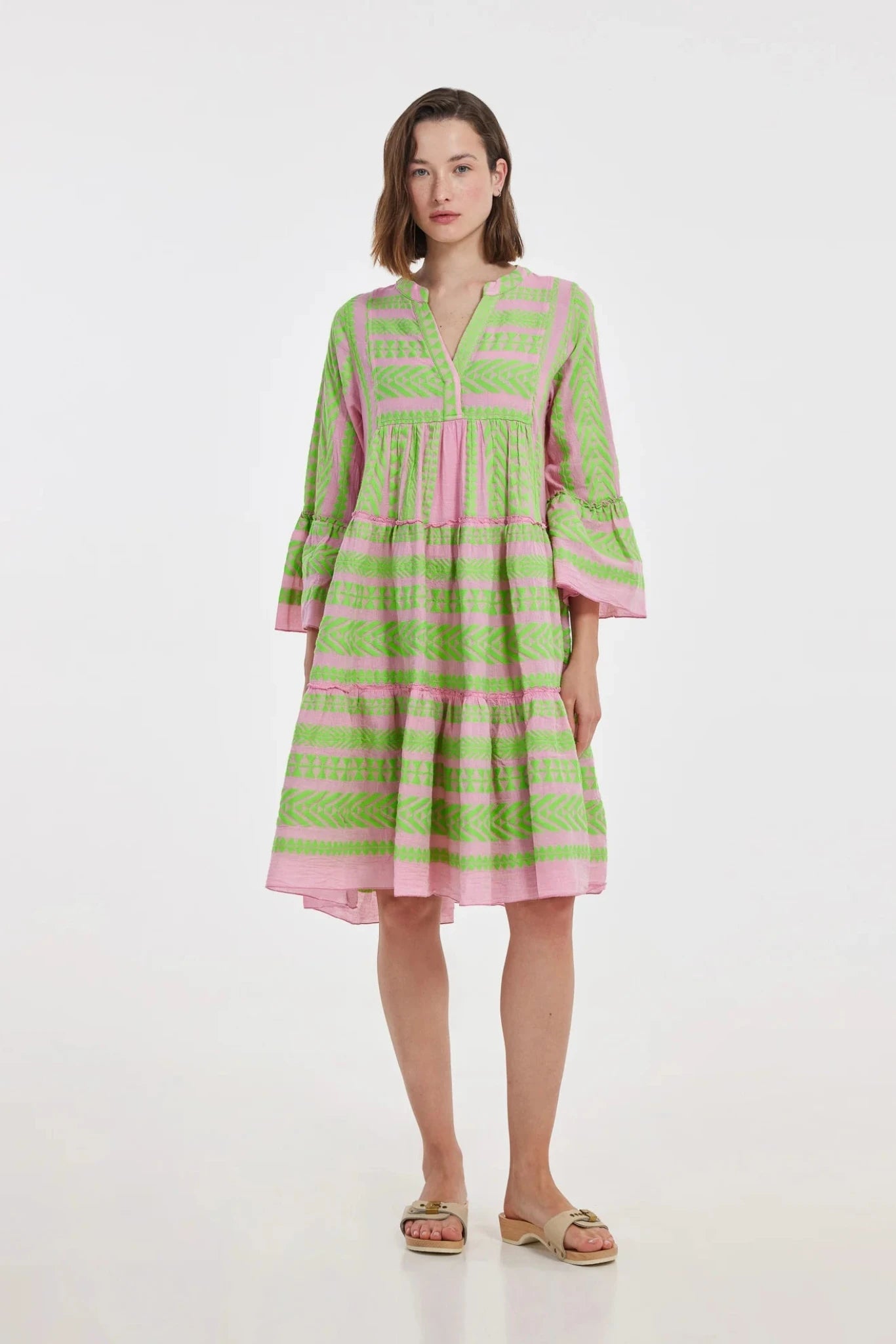 Devotion Resort Ella Dress Green/Pink