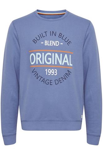 Blend Vintage Print Sweatshirt - Dutch Blue