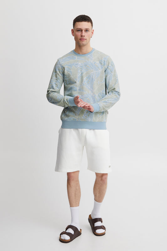 Blend Tropical Print Sweatshirt - Dusty Blue