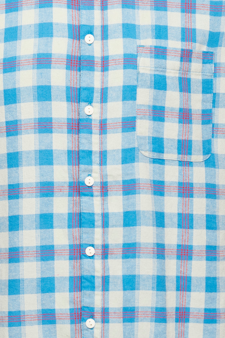 Blend Long Sleeve Check Shirt - Blue