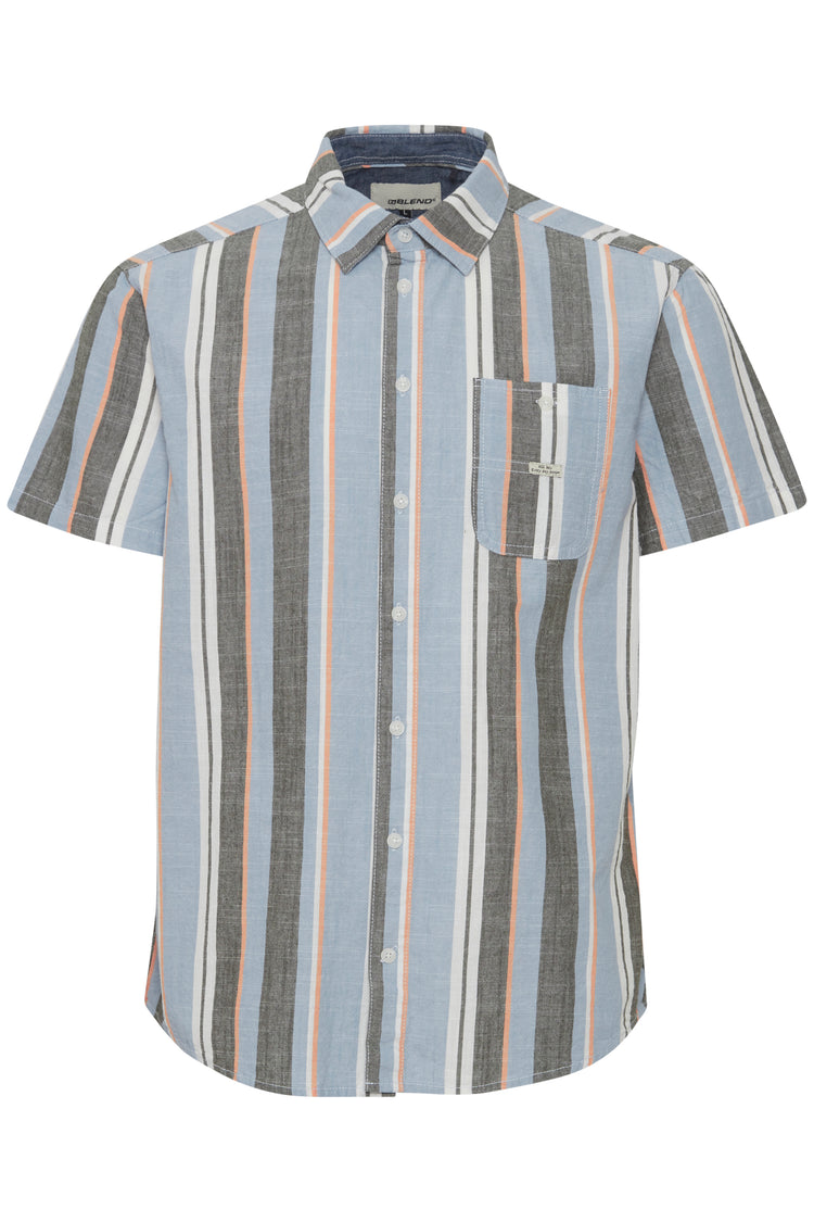 Blend Blue Striped Short Sleeved Shirt