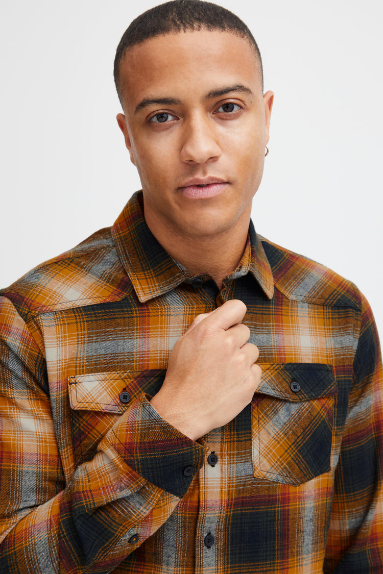 Blend Check Shirt - Black/Tan