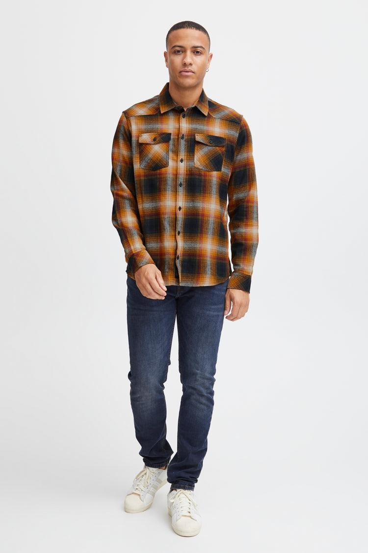 Blend Check Shirt - Black/Tan