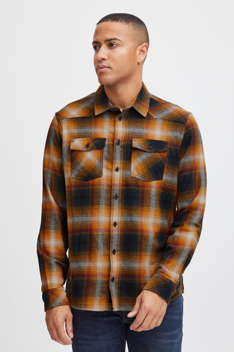 Blend Check Shirt - Black/Tan