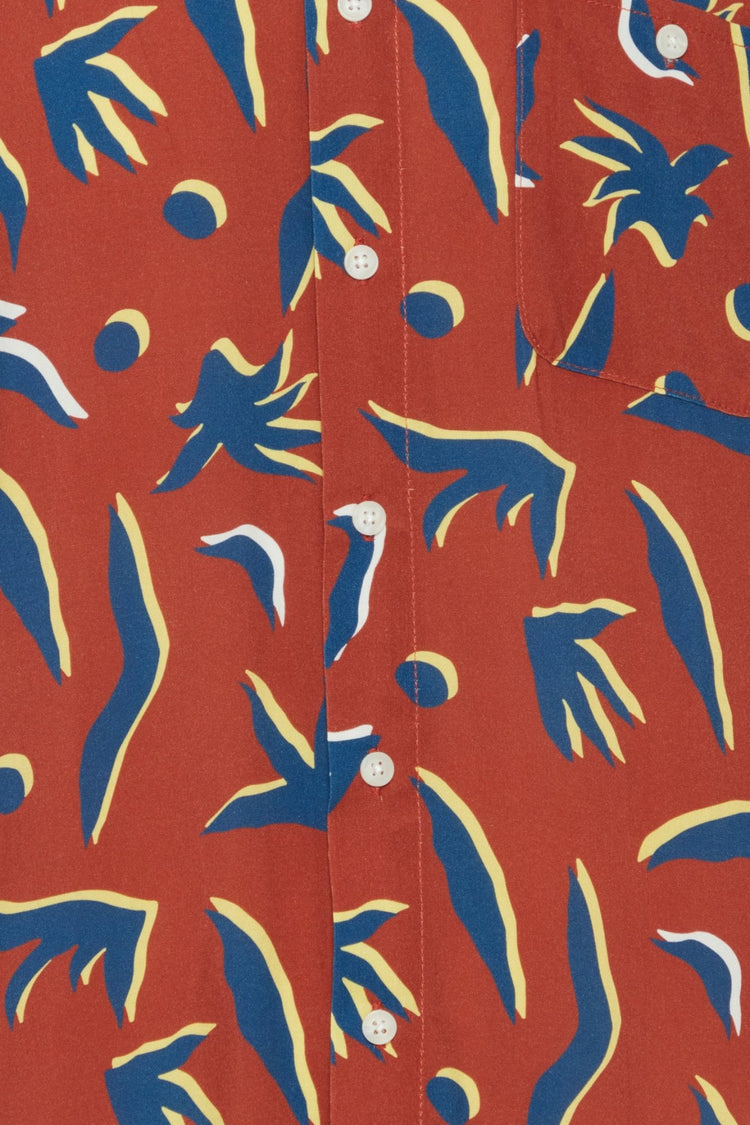 Blend Maroon Print Shirt
