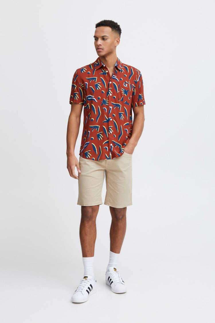 Blend Maroon Print Shirt