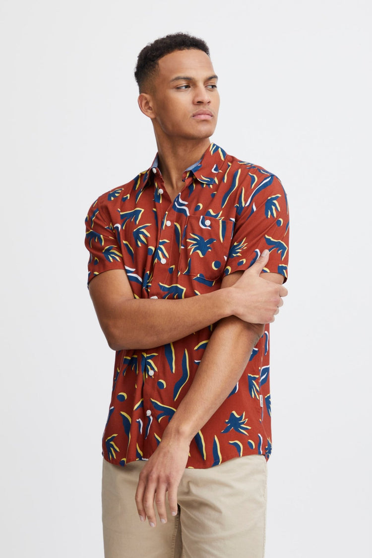 Blend Maroon Print Shirt