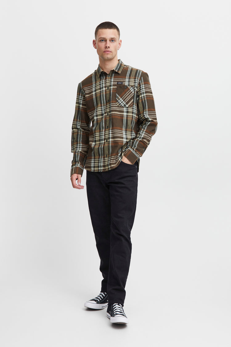 Blend Check Shirt - Brown