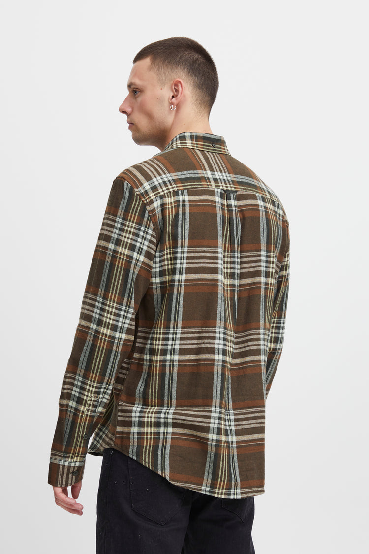 Blend Check Shirt - Brown