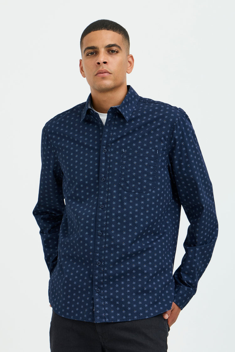 Blend Blue Print Shirt