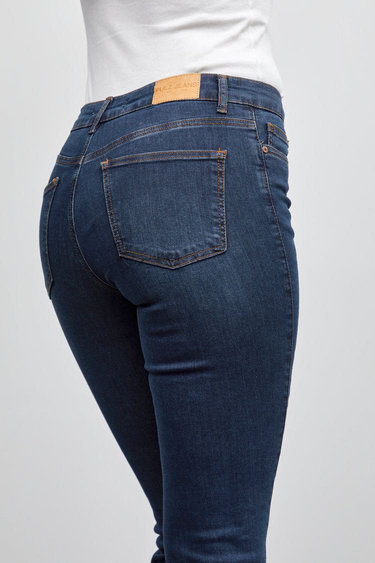 Pulz Emma Jeans HW Straight leg | Dark Blue L32