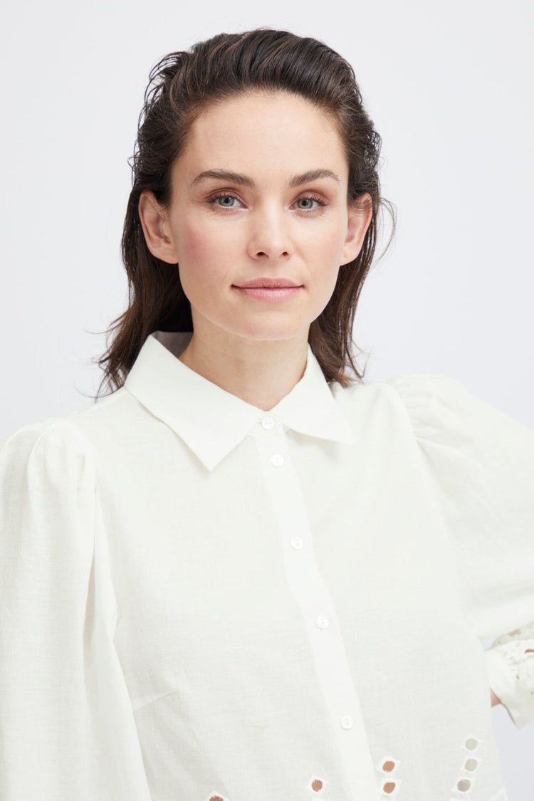 Pulz White Cut Out Karla Shirt