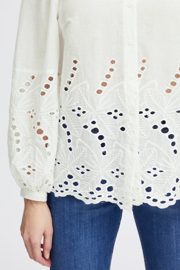 Pulz White Cut Out Karla Shirt