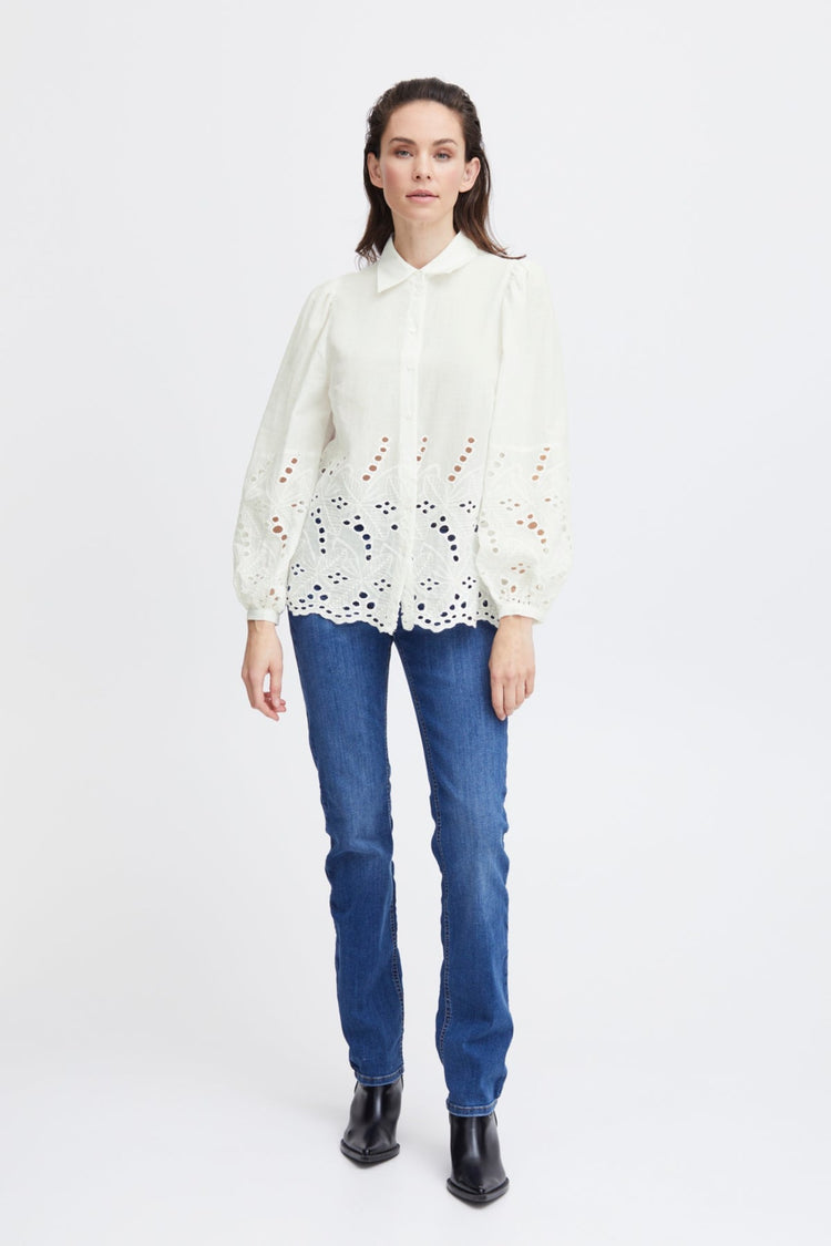 Pulz White Cut Out Karla Shirt