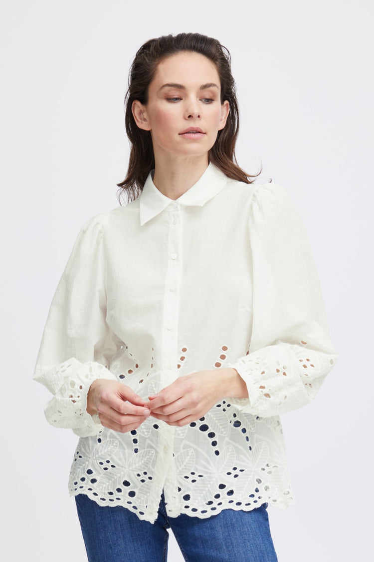 Pulz White Cut Out Karla Shirt