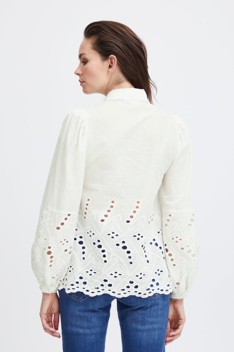 Pulz White Cut Out Karla Shirt