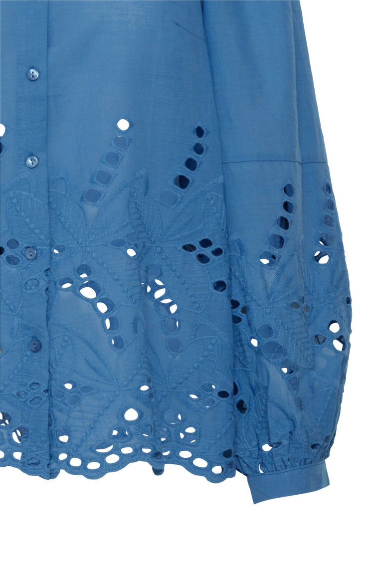 Pulz Blue Cut Out Karla Blouse