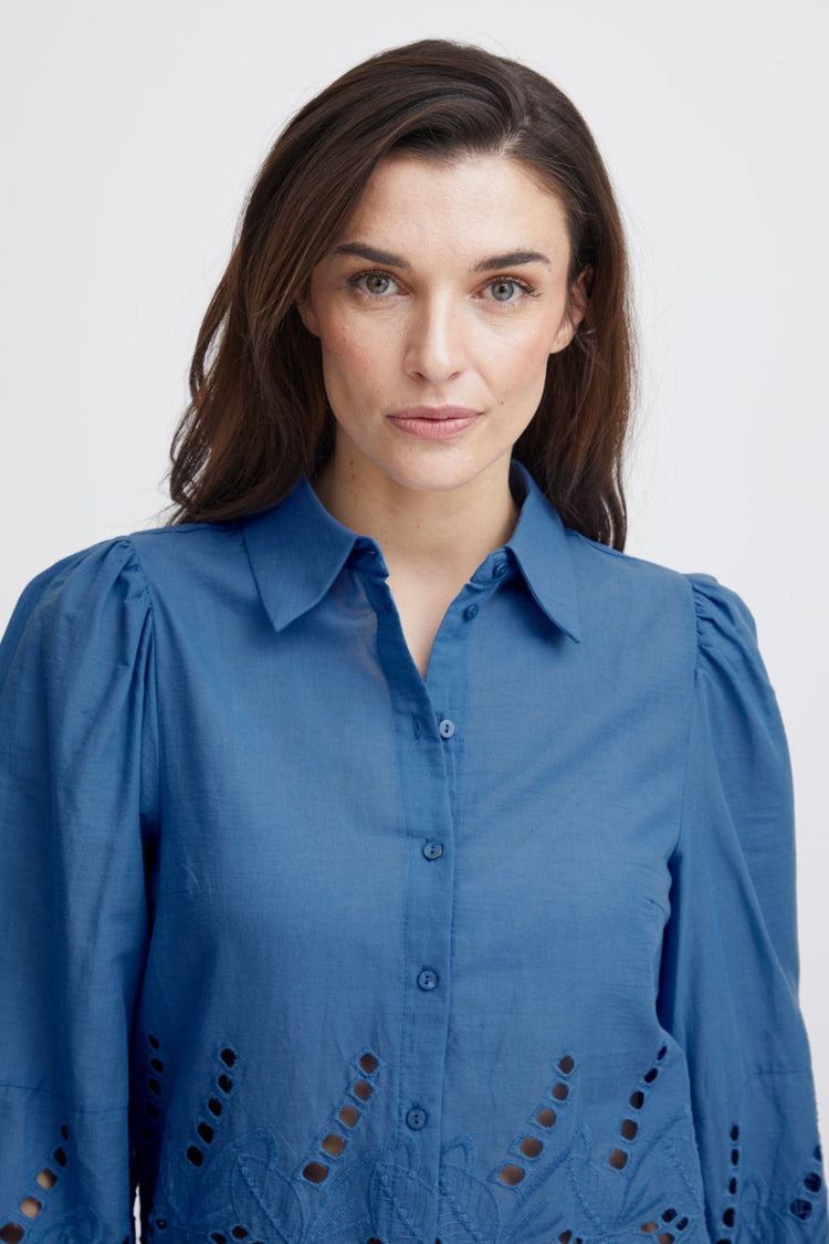 Pulz Blue Cut Out Karla Blouse