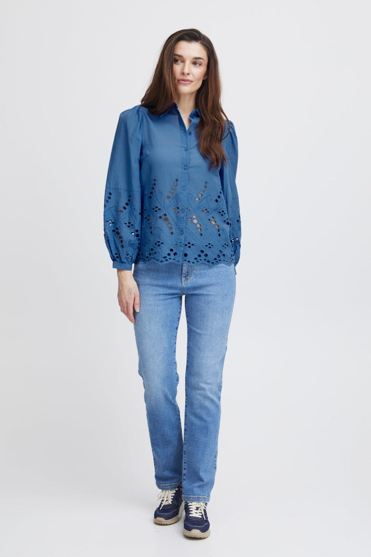 Pulz Blue Cut Out Karla Blouse