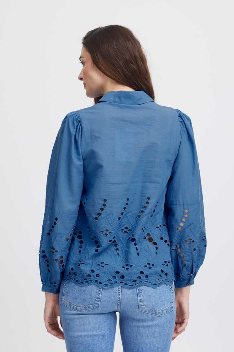 Pulz Blue Cut Out Karla Blouse