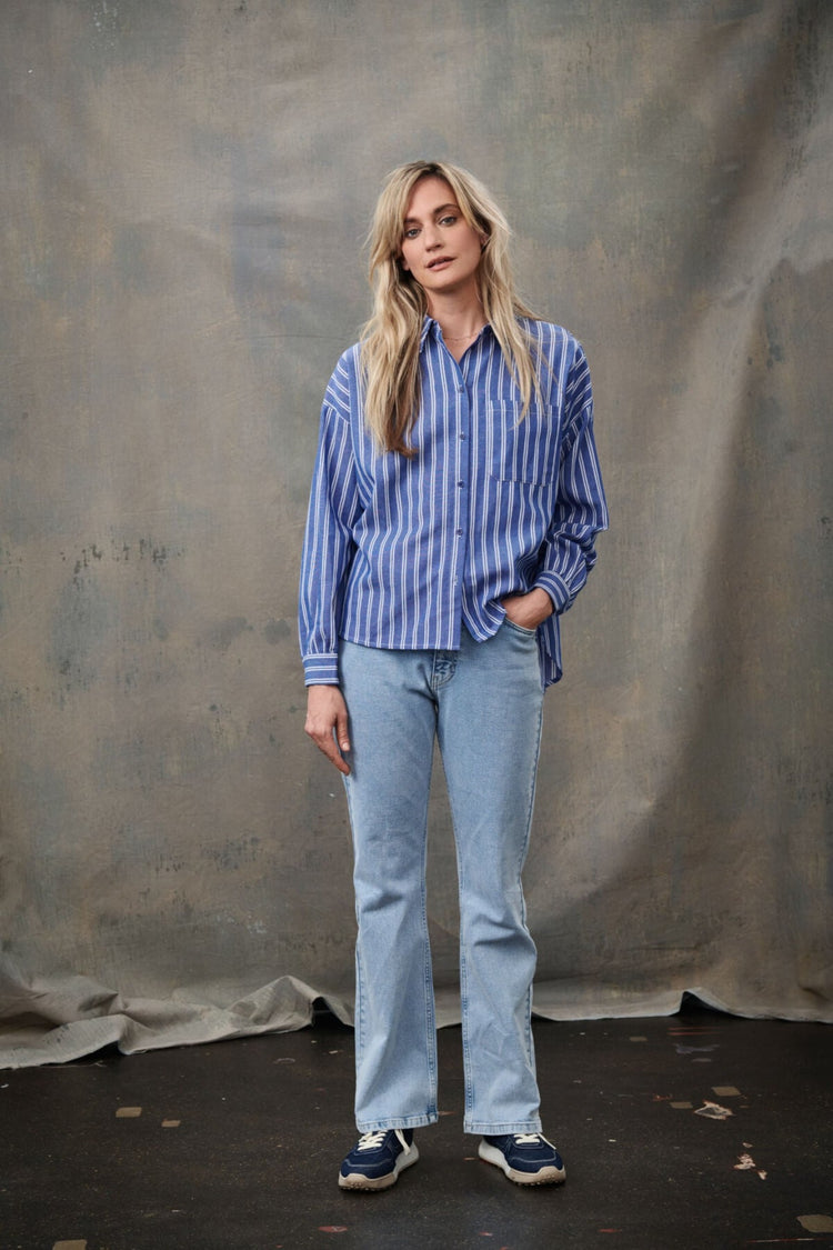 Pulz Blue Stripe Rebecca Shirt
