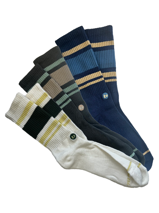 3pk Striped Sports Socks
