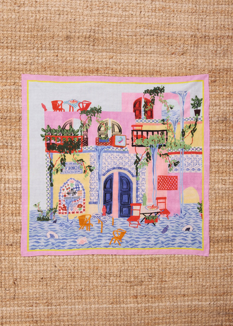 FRNCH Canoa Scarf | Bord de l'eau print