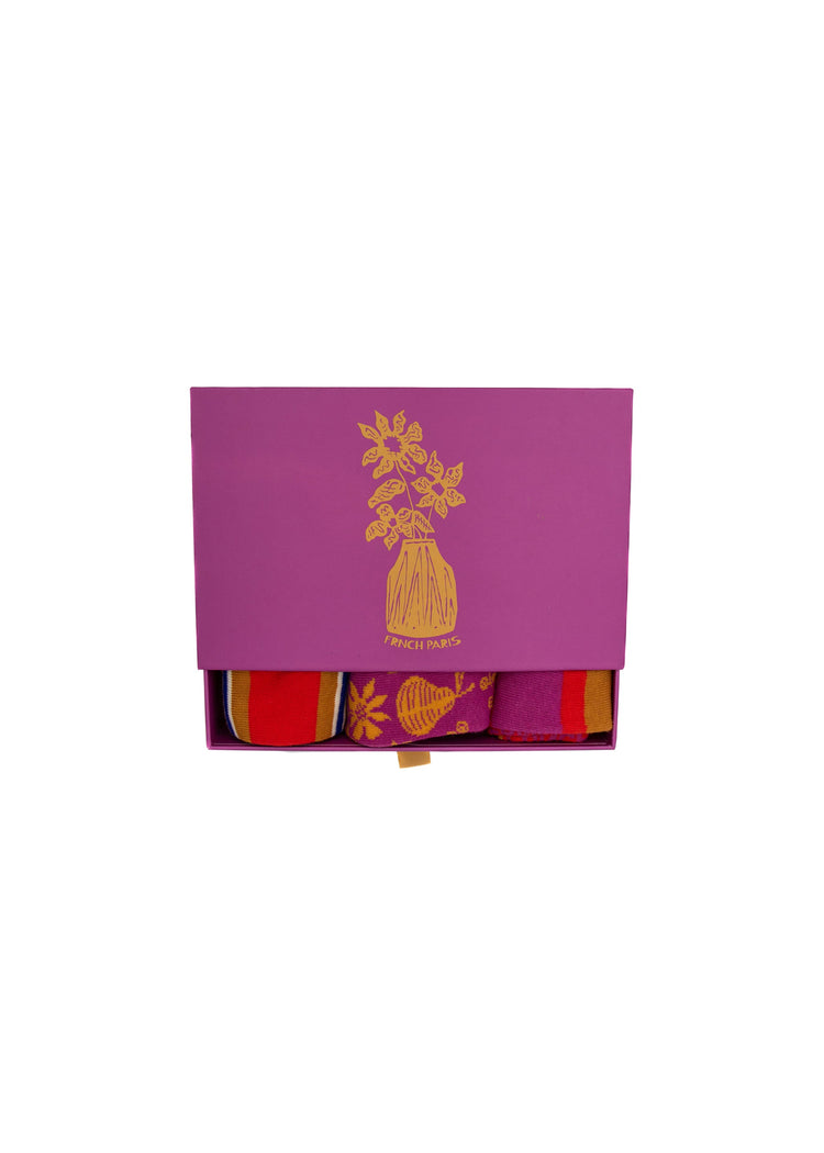 FRNCH Pink Ivete 3 Pack Sock