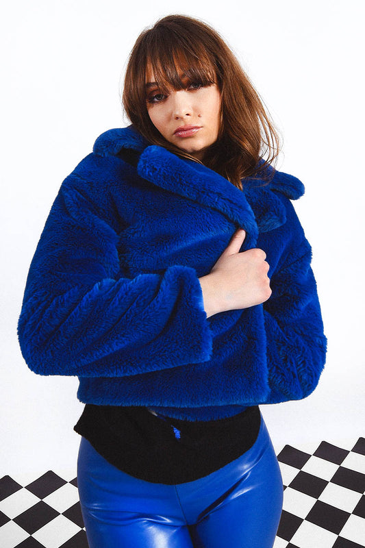 Lili Sidonio Faux Fur Jacket - Blue