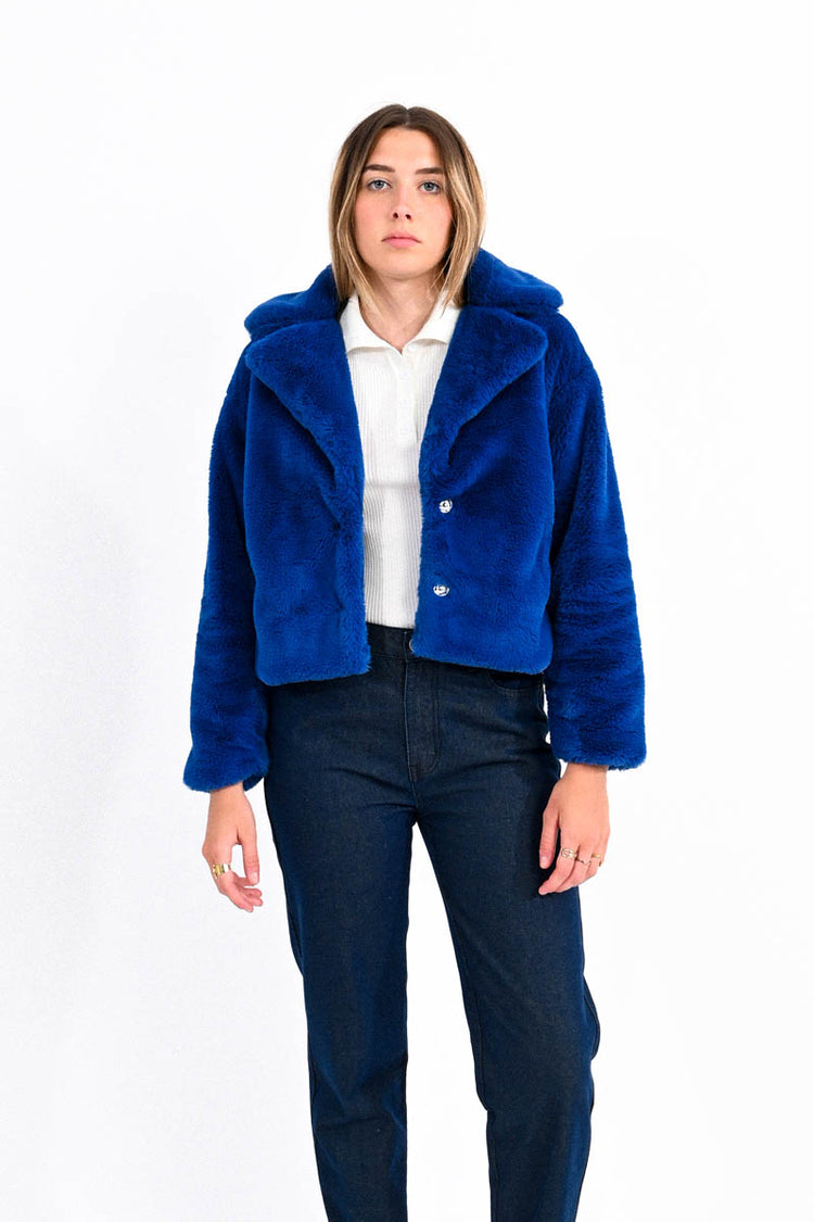 Lili Sidonio Faux Fur Jacket - Blue