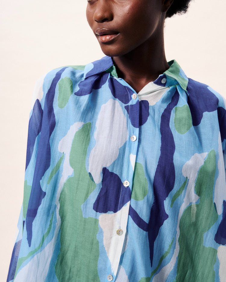 FRNCH Bering Shirt - Nenufar Bleu print
