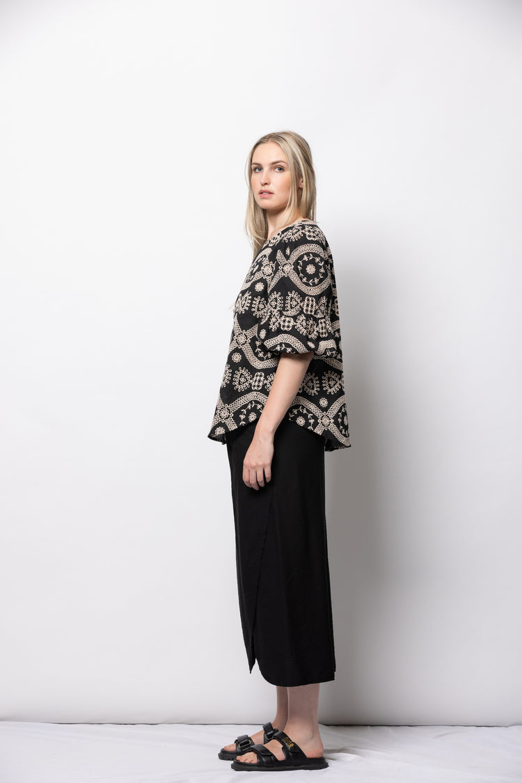 Dressed Direction Top | Black/Cream