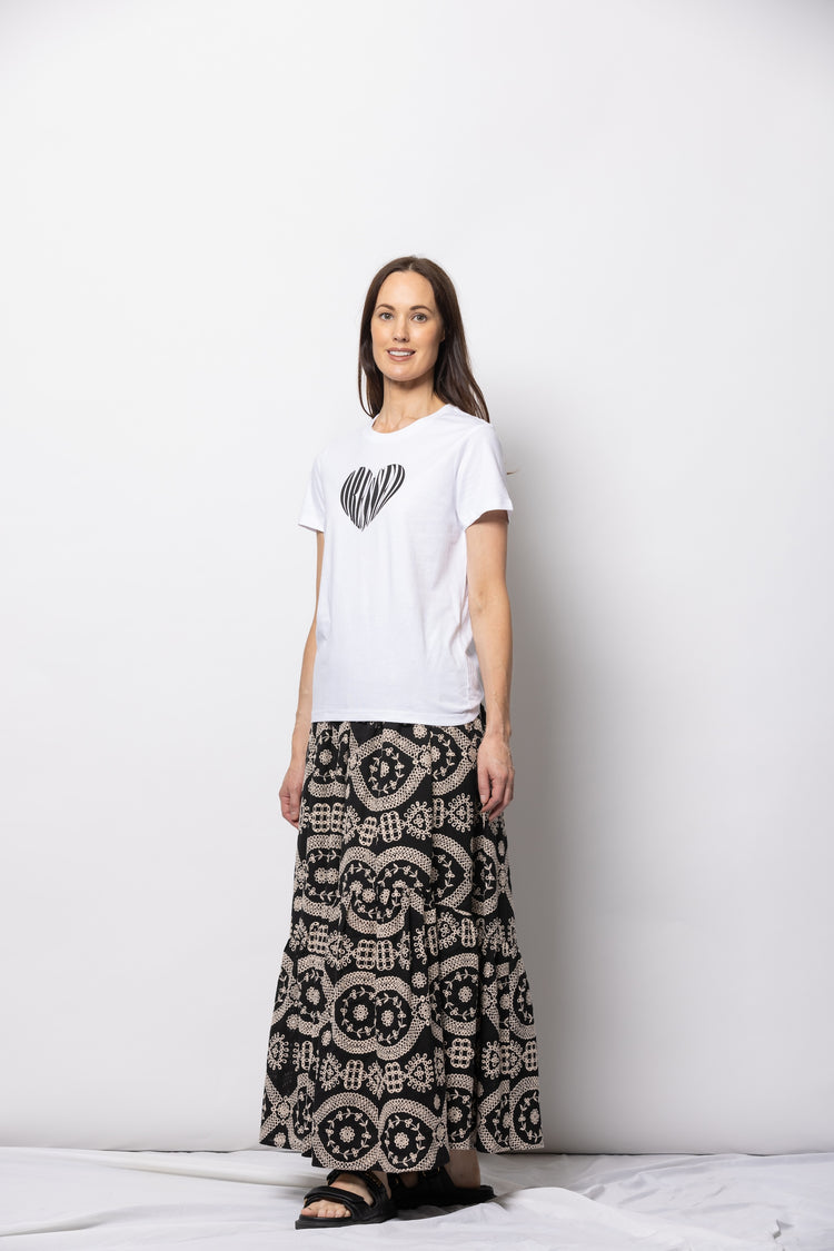 Dressed Heart Print T-Shirt | White