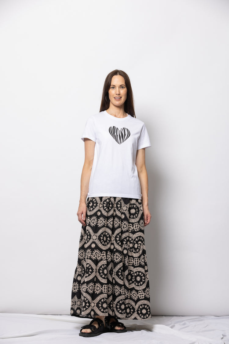 Dressed Heart Print T-Shirt | White