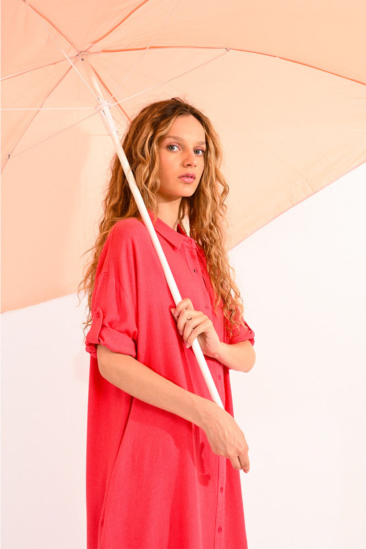 Lili Sidonio Coral Shirt Dress