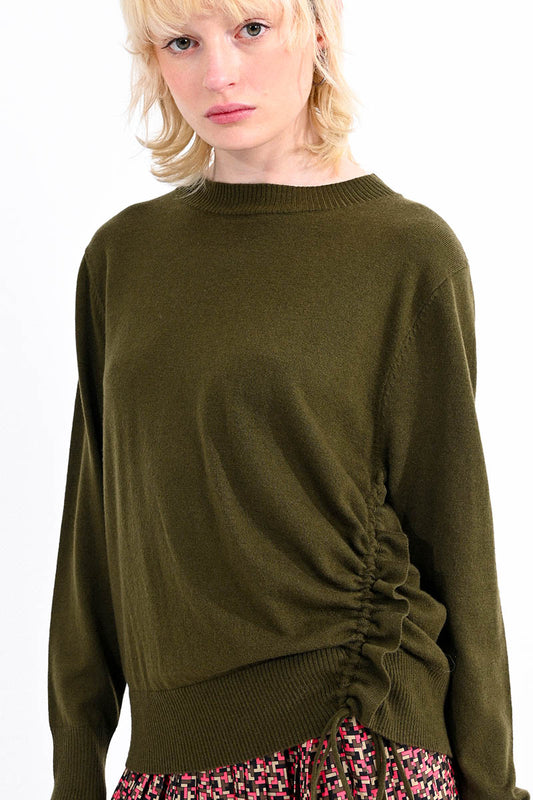 Lili Sidonio Side Cinch Sweater - Khaki