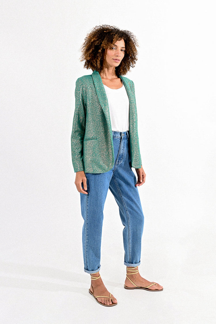 Molly Bracken Turquoise Structured Jacket