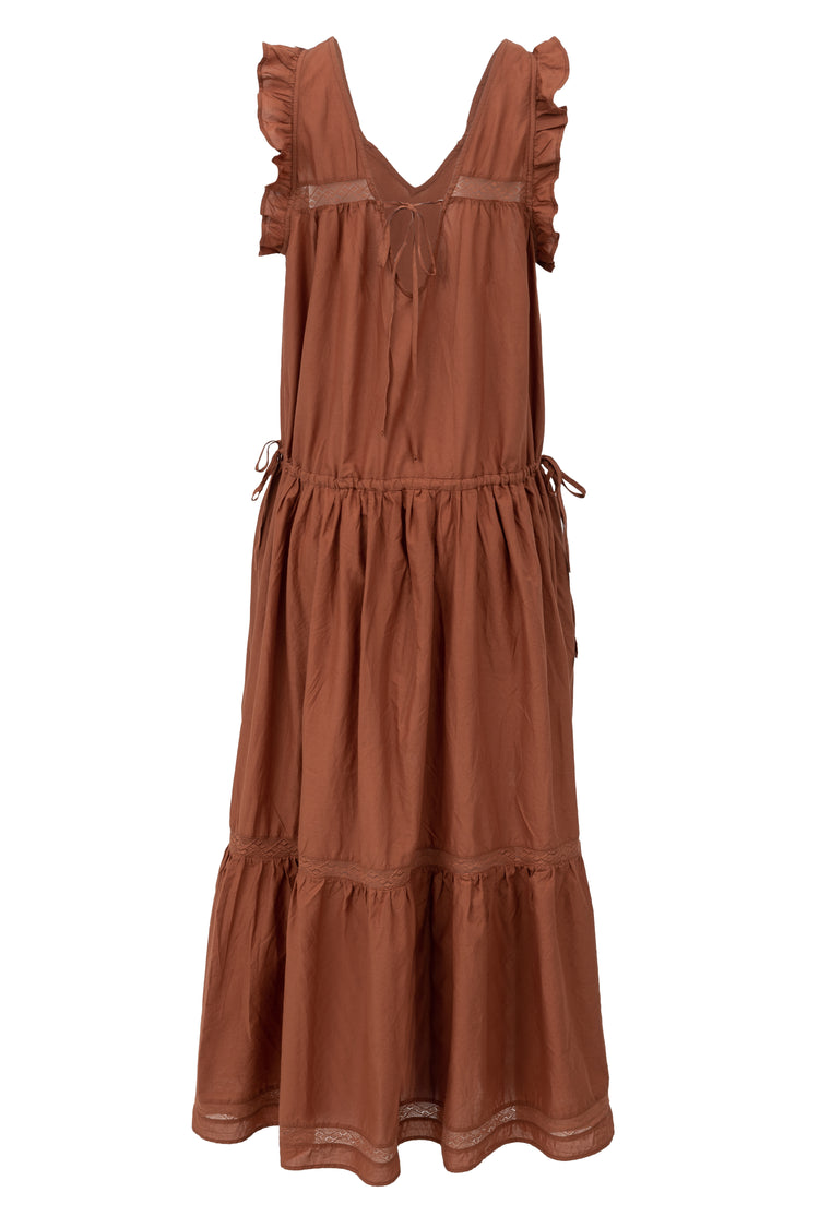 Devotion Twins Sarakiniko Maxi Dress - Rust Brown