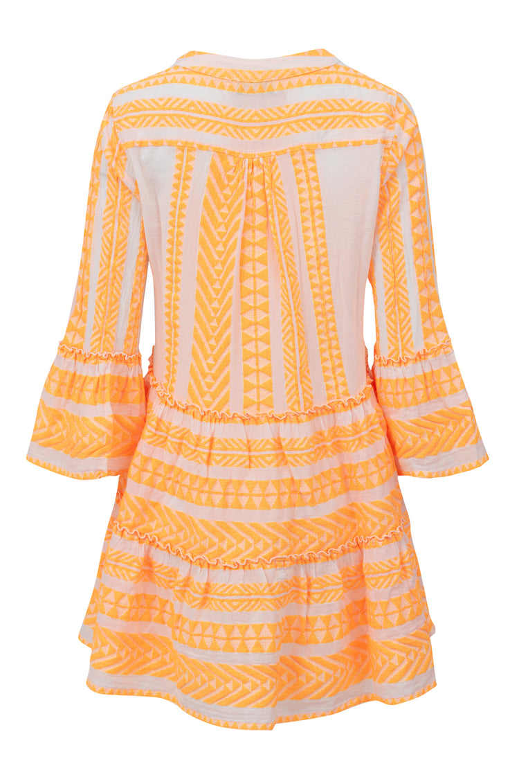 Devotion Twins Ella Midi Dress Orange/Offwhite
