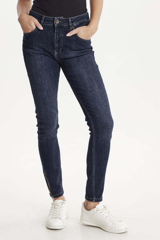 Pulz Emma Jeans Highwaist Super Skinny - Dark Blue Denim