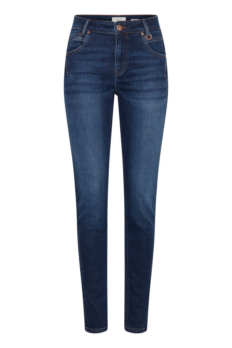 Pulz Emma Jeans Highwaist Skinny Leg - Dark Denim 32inch Leg