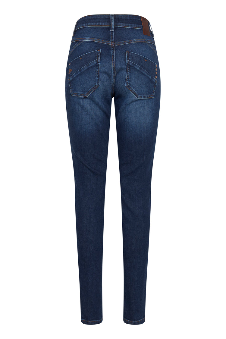 Pulz Emma Jeans Highwaist Skinny Leg - Dark Denim 32inch Leg