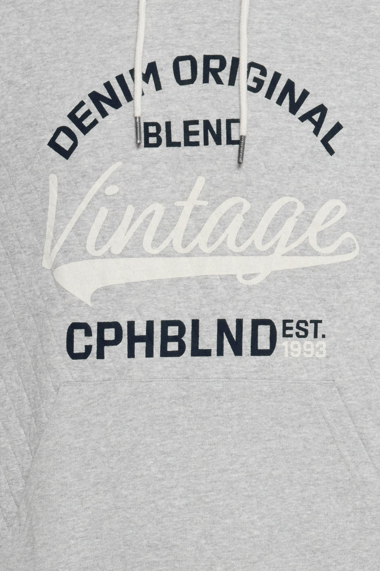 Blend Men's Grey Vintage Hooded Sweatshirt