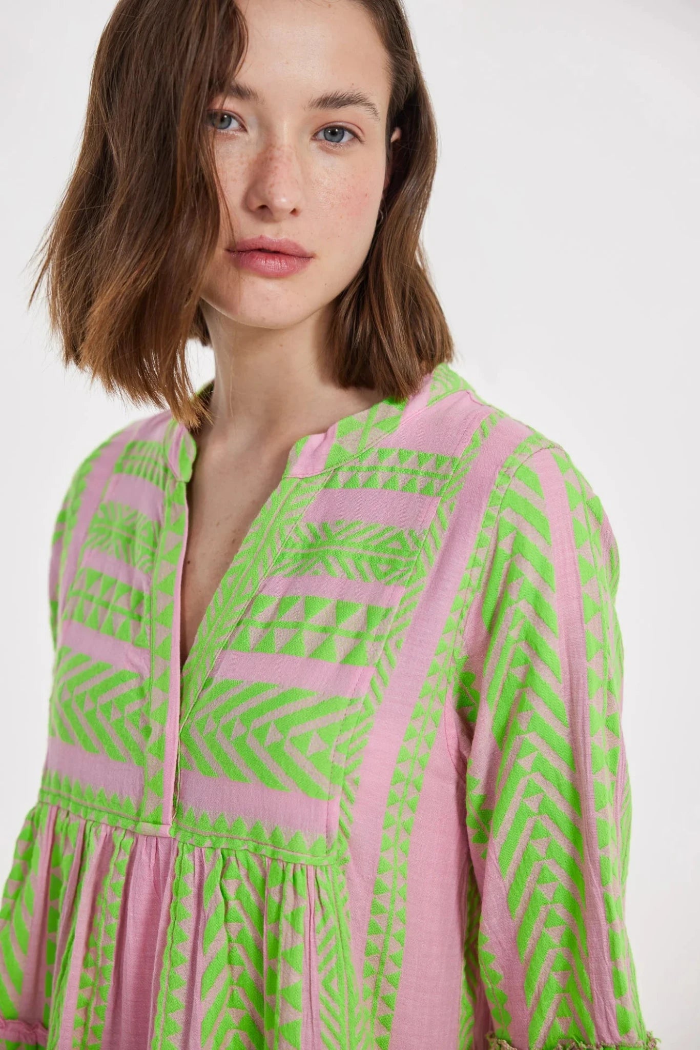 Devotion Resort Ella Dress Green/Pink Hills Boutique Devotion Resort Ella Dress Green/Pink Hills Boutique