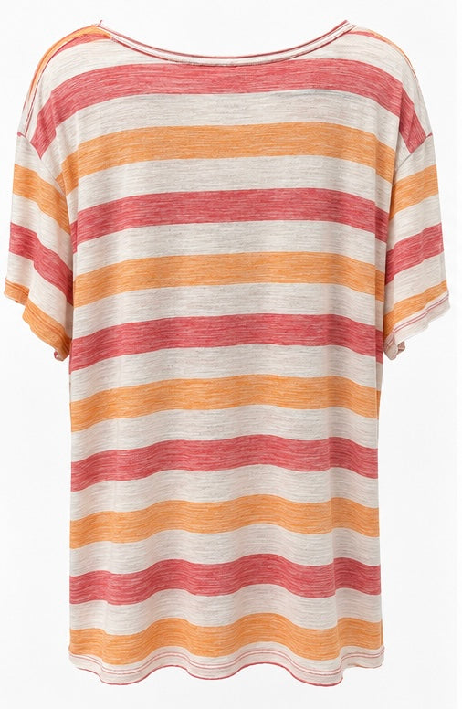 Blend He Striped Tee | Mars Red