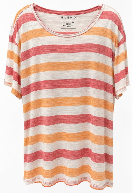 Blend He Striped Tee | Mars Red