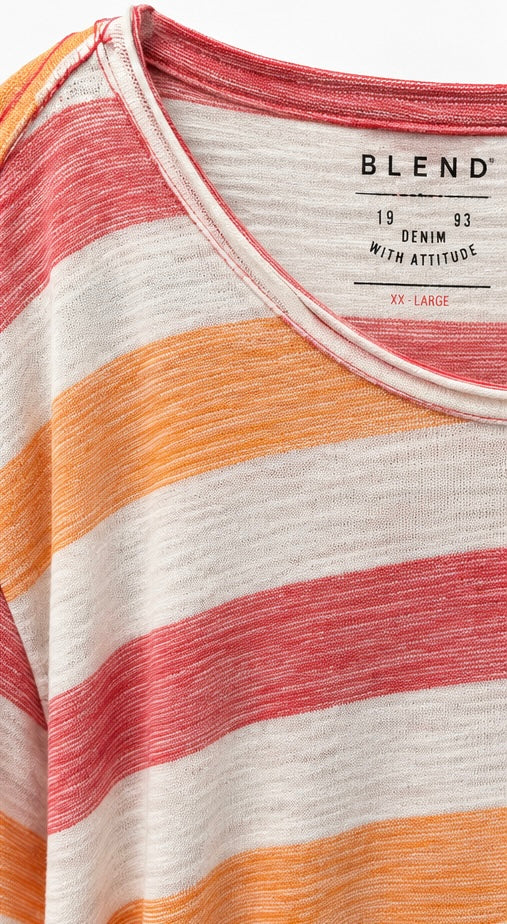 Blend He Striped Tee | Mars Red