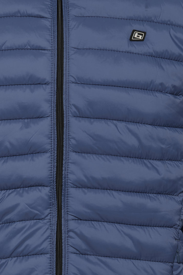 Blend Hooded Puffer Jacket - Blue
