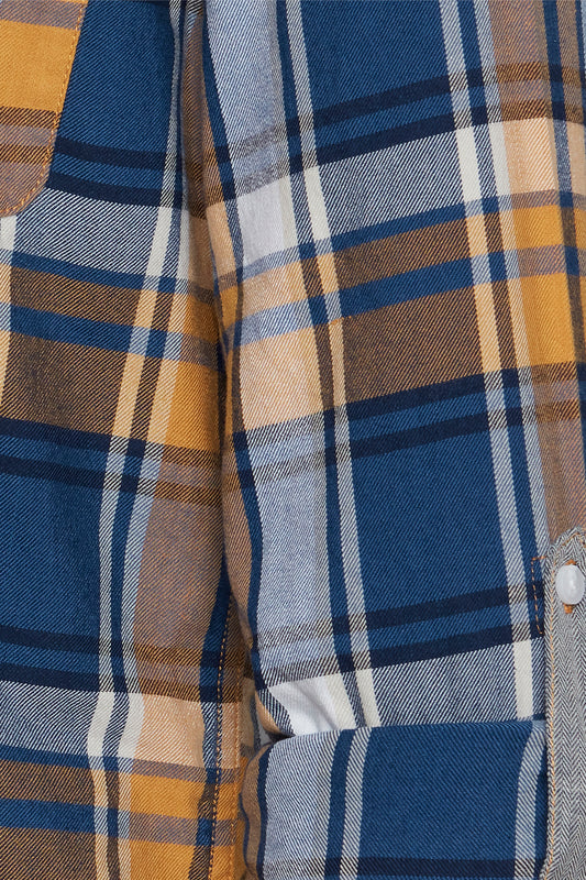 Blend Long Sleeve Check Shirt - Mustard & Navy