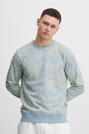 Blend Tropical Print Sweatshirt - Dusty Blue